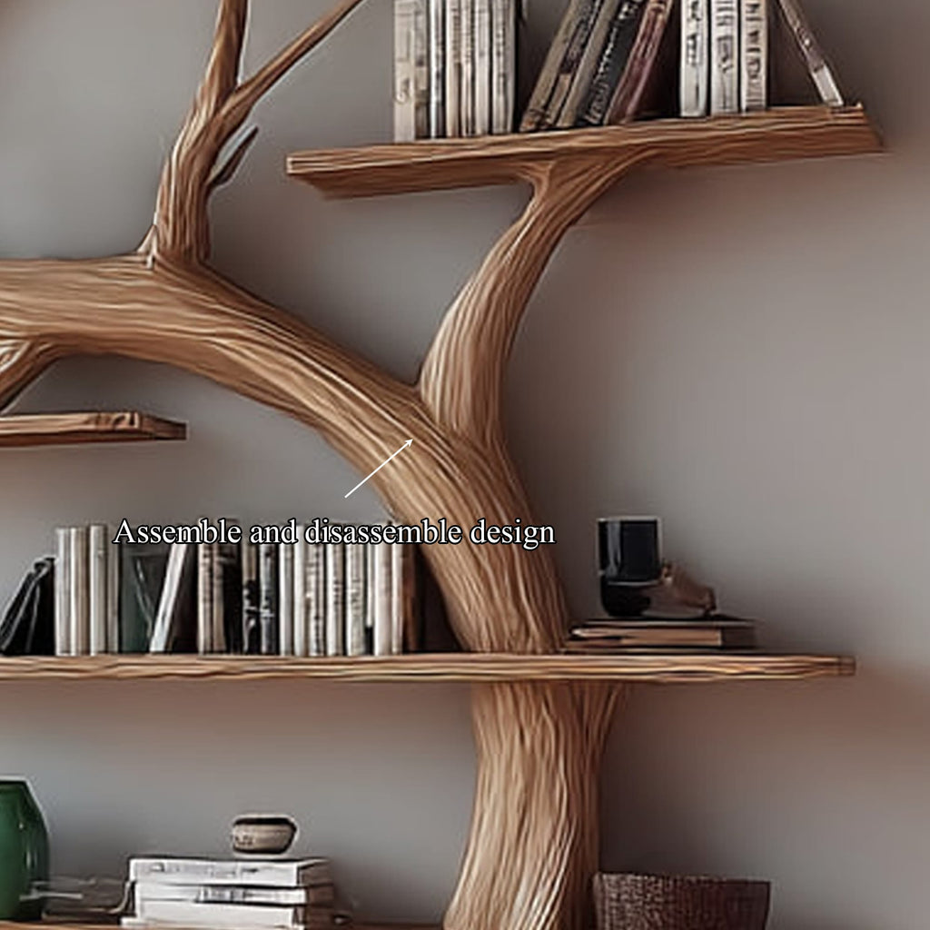 Mid Century Tree Bookshelf Study Room, solid wood, built to order
