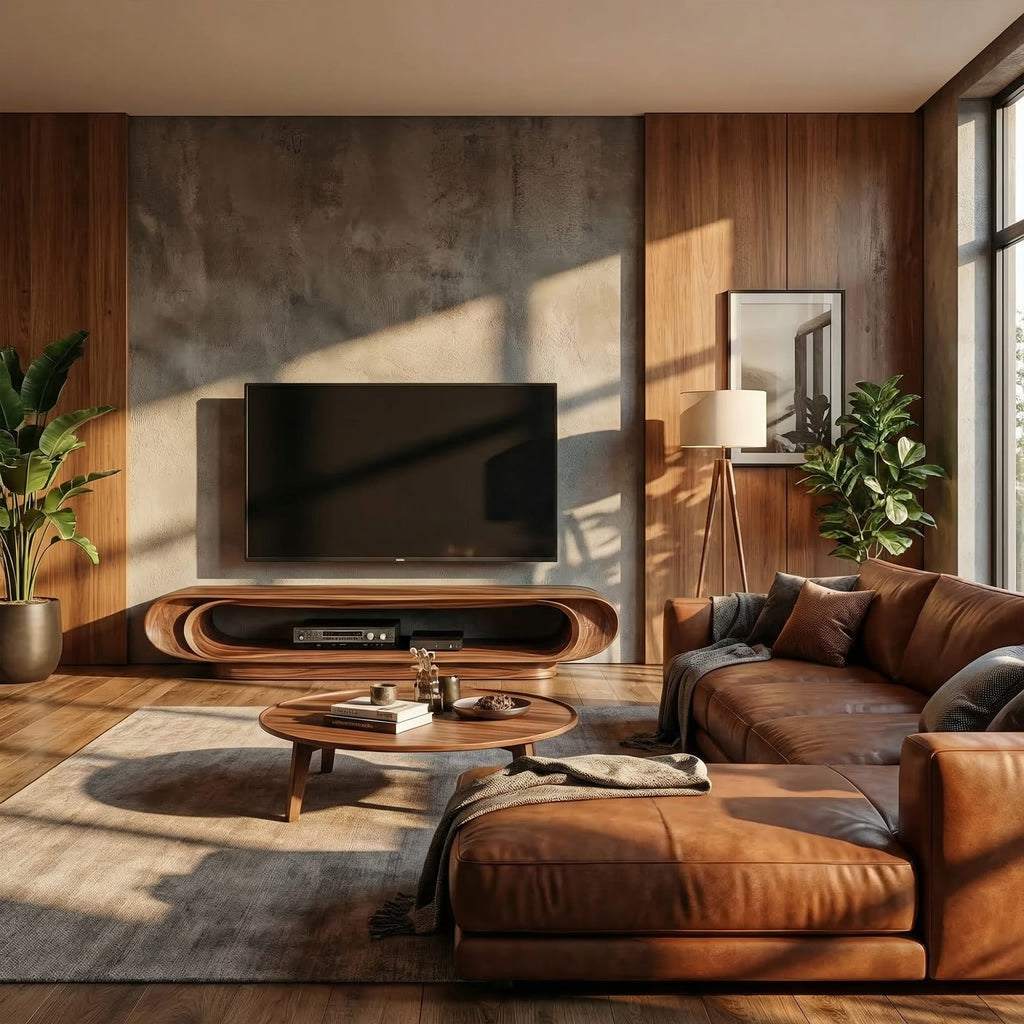 Organic Curved Entertainment TV Cabinet