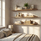 Modern Kitchen Wall Shelving Open Storage Rack, solid wood, built to order