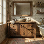 Modern Bathroom Vanity Cabinet Grain Storage, solid wood, built to order