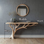 Floating Edge Console Table Handcraft, solid wood, built to order