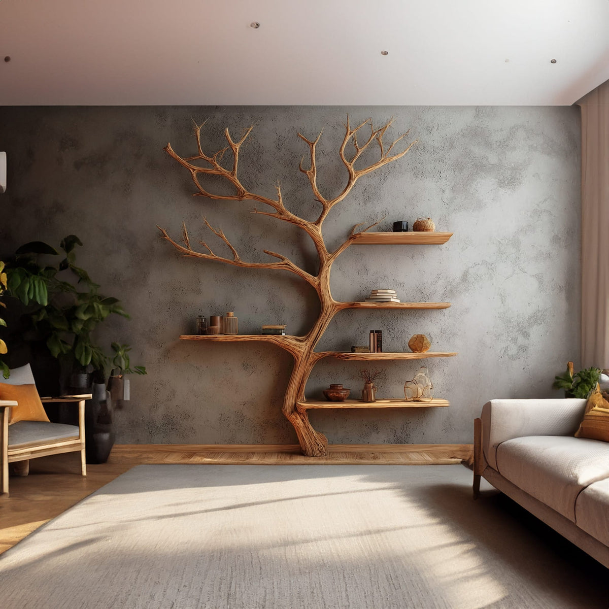 Solid Hanging Tree Bookshelf