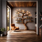 Organic Mounted Floating Tree Bookshelf