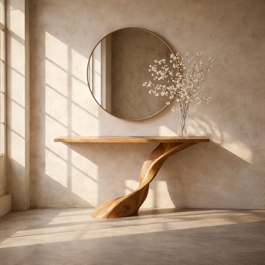 Entryway Sculptural Console Table