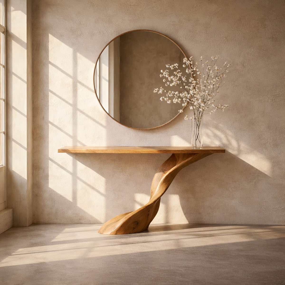 Entryway Sculptural Console Table