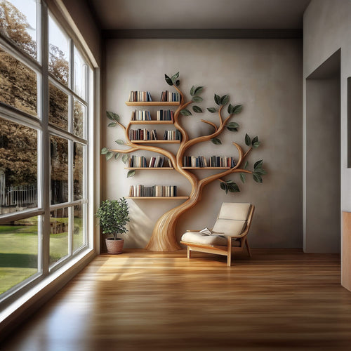 Rustic Branch Bookshelf Bedroom Reading Nook Or Home Library, solid wood, built to order