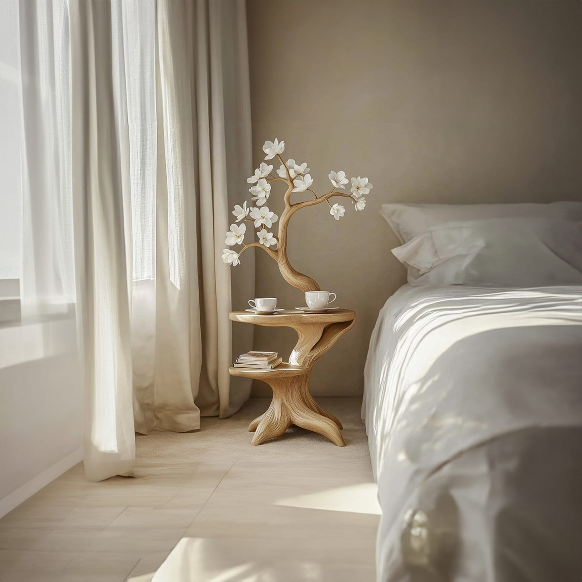 Flower Solid Nightstand