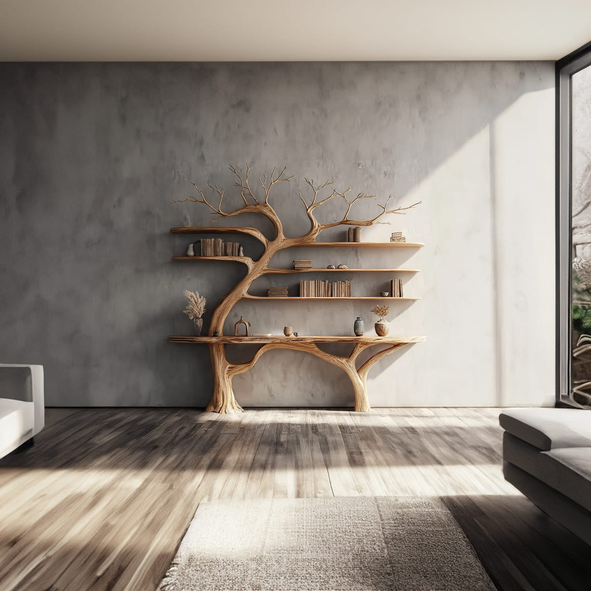 Solid Tree Console Table