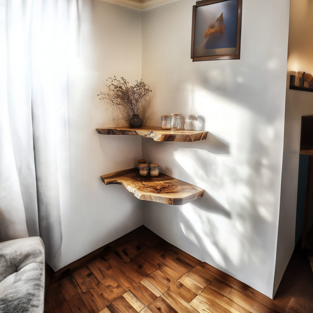 Live Edge Kitchen Wall Shelf
