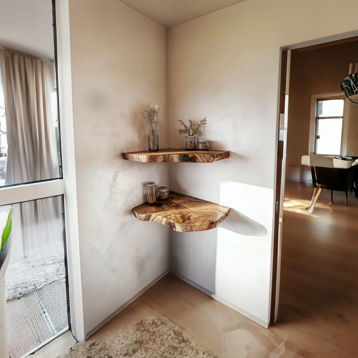 Live Edge Wall Storage Floating Shelf