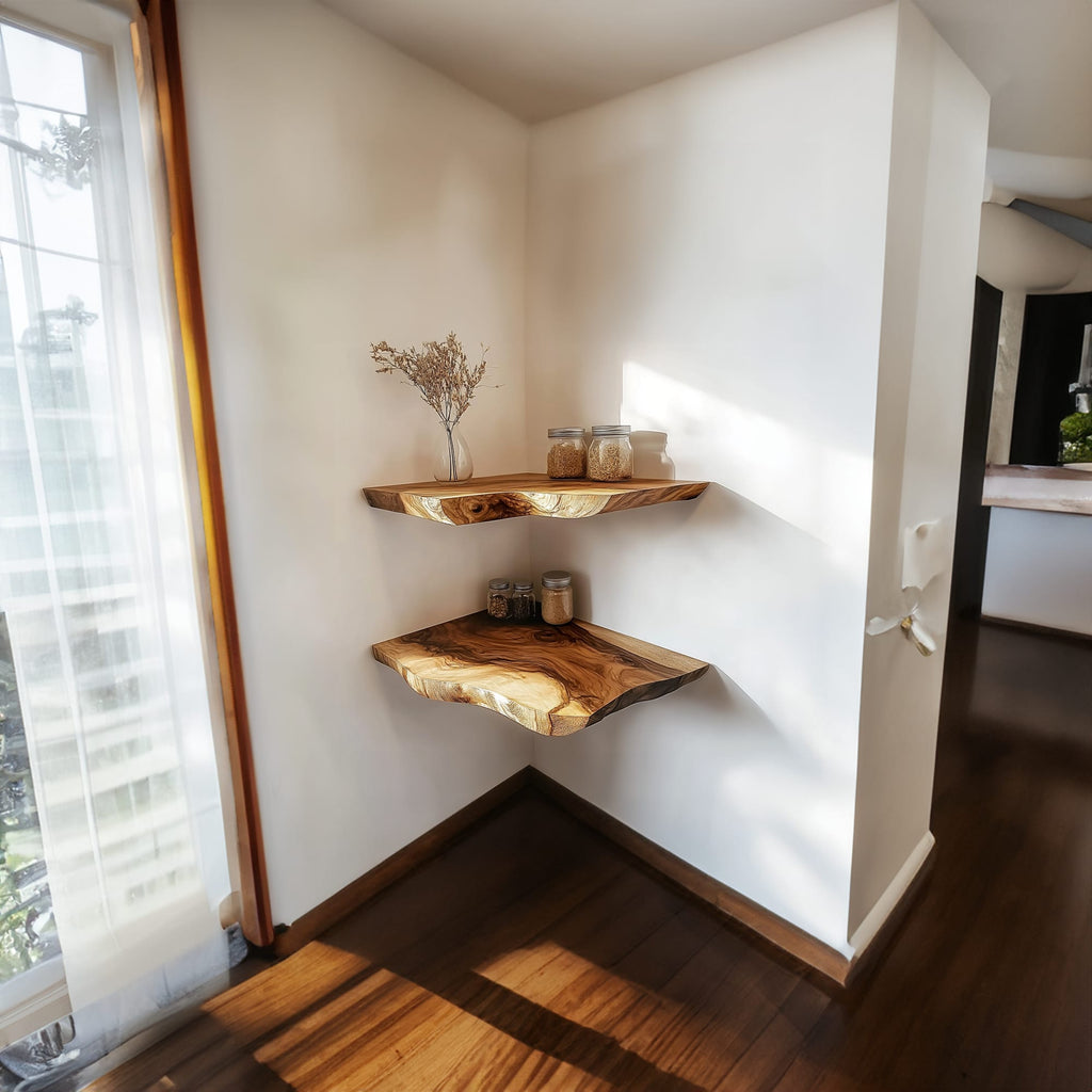 Live Edge Space-saving Wall Shelf