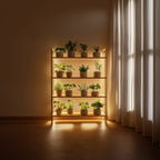 Mid Century Botanical Shelf Contemporary Indoor Garden, solid wood, built to order
