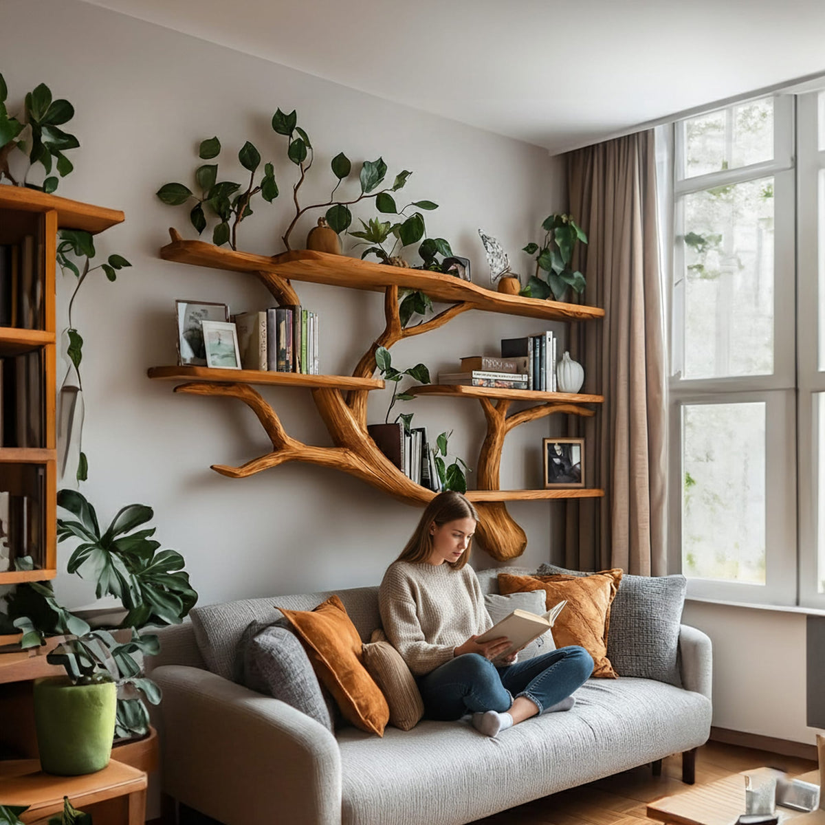 Sculptural Hanging Bookshelf