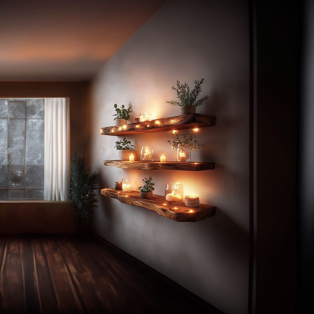 Warm Minimal Floating Shelf