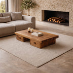 Compact Storage Solid Coffee Table Cozy Living Room Interior, solid wood, built to order