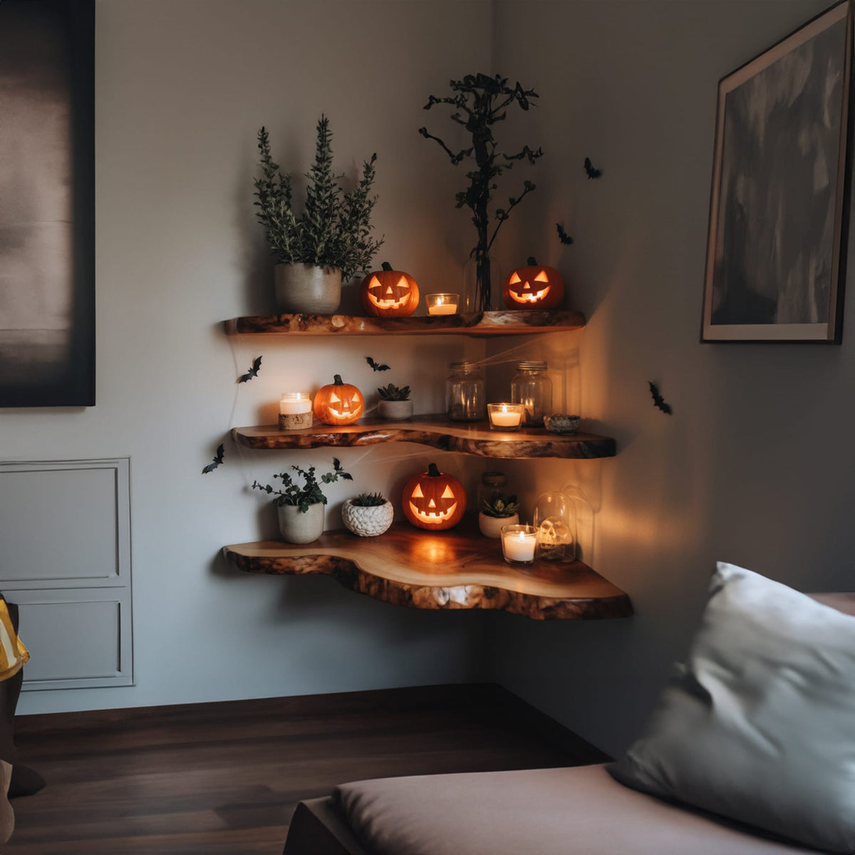Live Edge Modern Floating Shelf