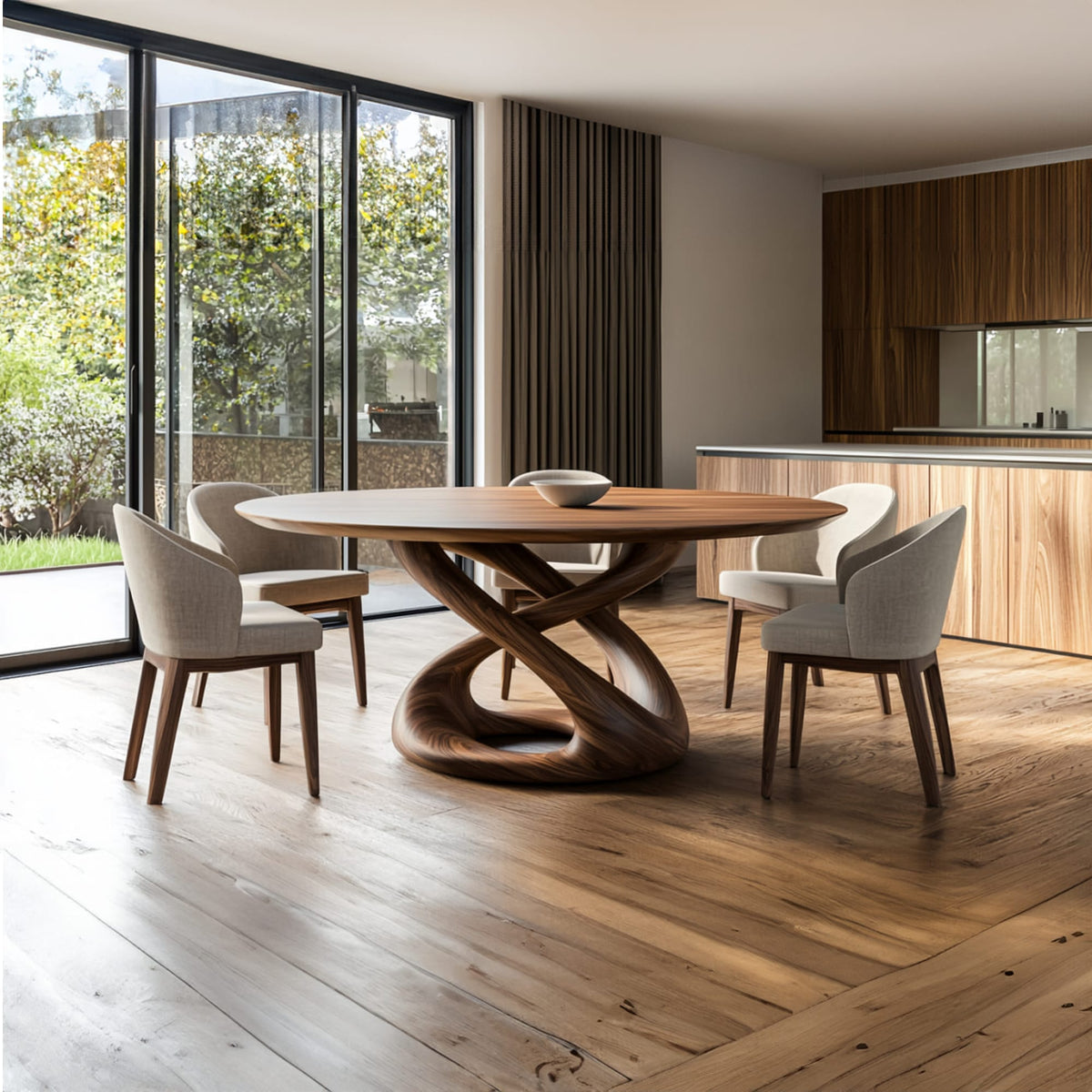 Round Sculptural Dining Table
