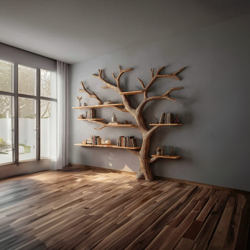 Artistic Solid Tree Bookshelf