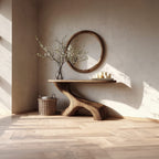 Mid Century Solid Entryway Console Table