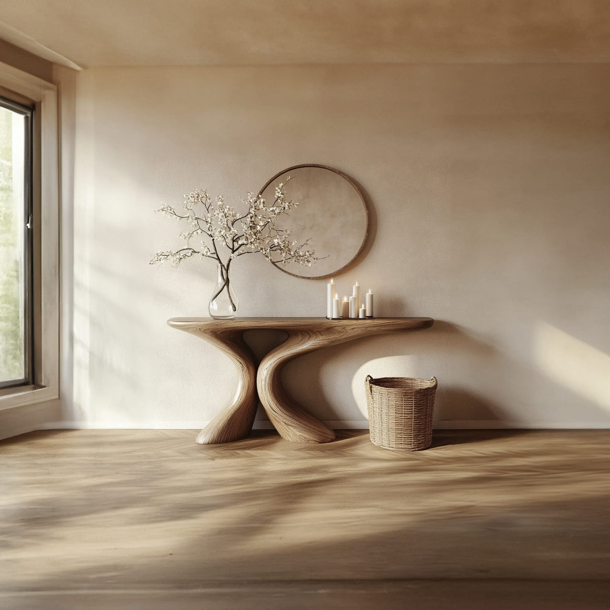 Sculptural Welcome Console Table
