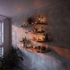 Tree Branch Mounted Floating Shelf