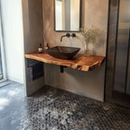 Rustic Bathroom Vanity Shelf Bathroom Design, solid wood, built to order