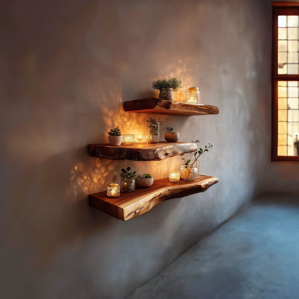 Live Edge Plants Wall Shelf