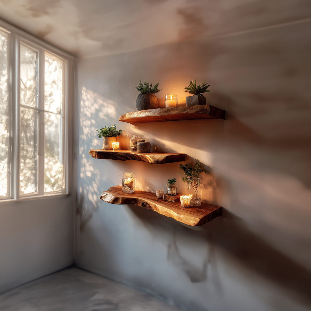 Live Edge Book Wall Shelf