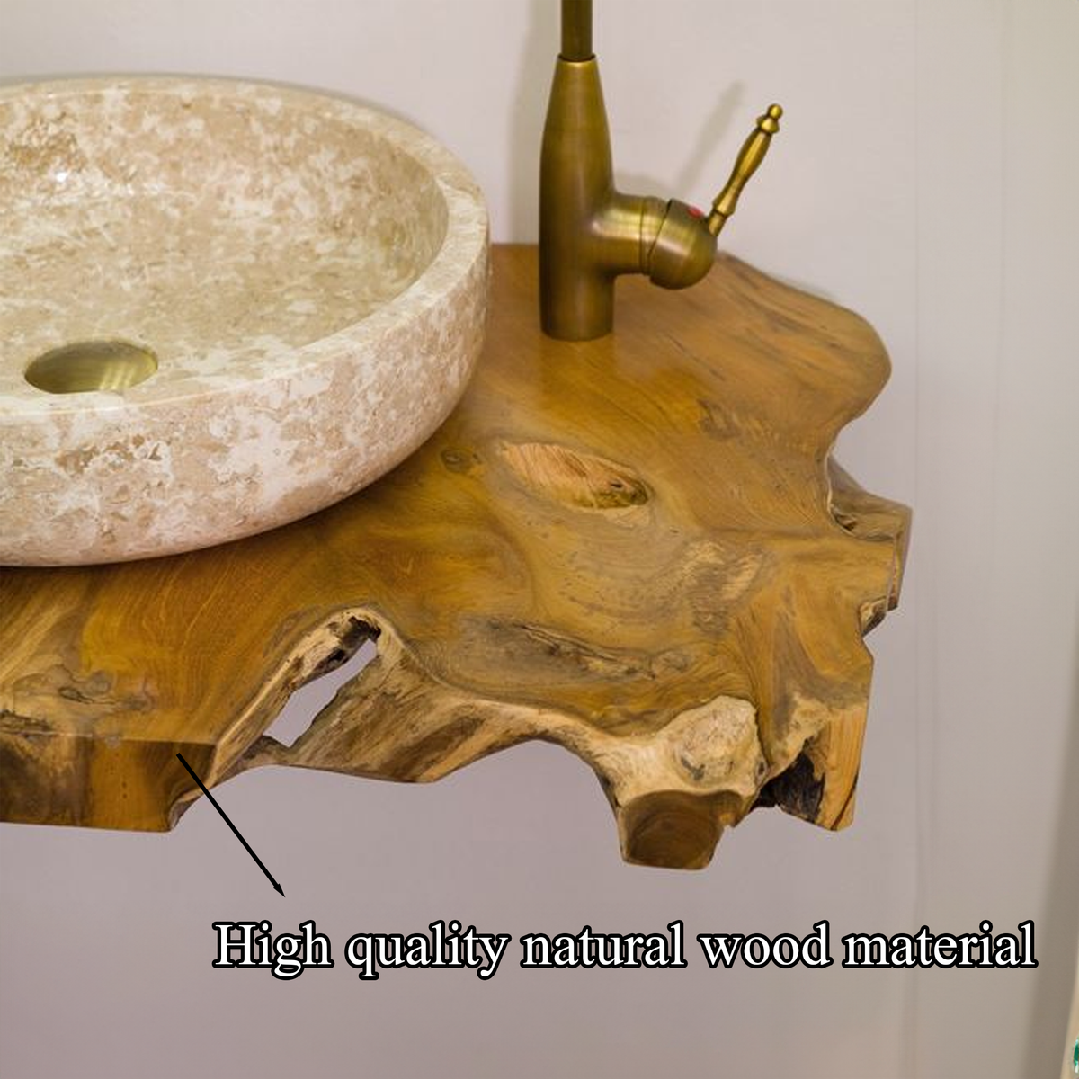 Live Edge Bathroom Vanity Shelf, solid wood, built to order, view 3