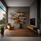 Architectural Floating Tree Bookshelf