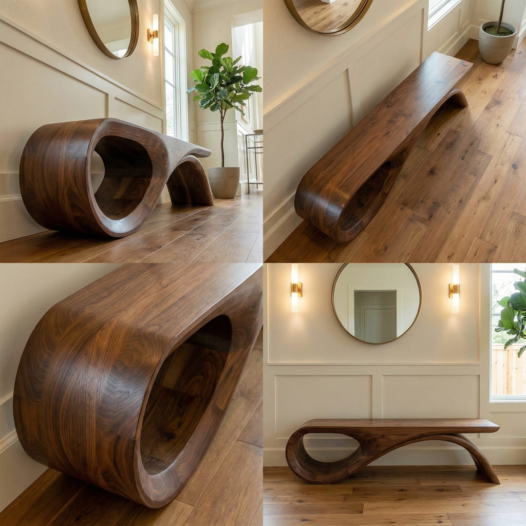 Solid Loop Curved Bench