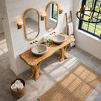 Live Edge Solid Bathroom Vanity Organic Sculptural Base, solid wood, built to order
