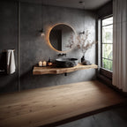 Mid Century Floating Vanity Bathroom Modern Washroom Entryway, solid wood, built to order