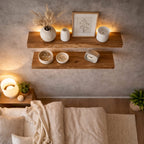 Rustic Chunky Floating Wall Shelves Edge Display, solid wood, built to order