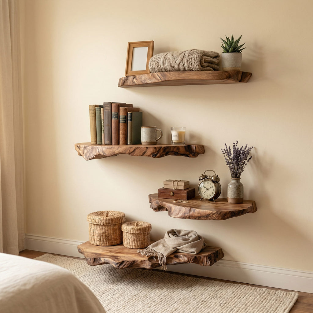 Live Edge Shaped Floating Shelf