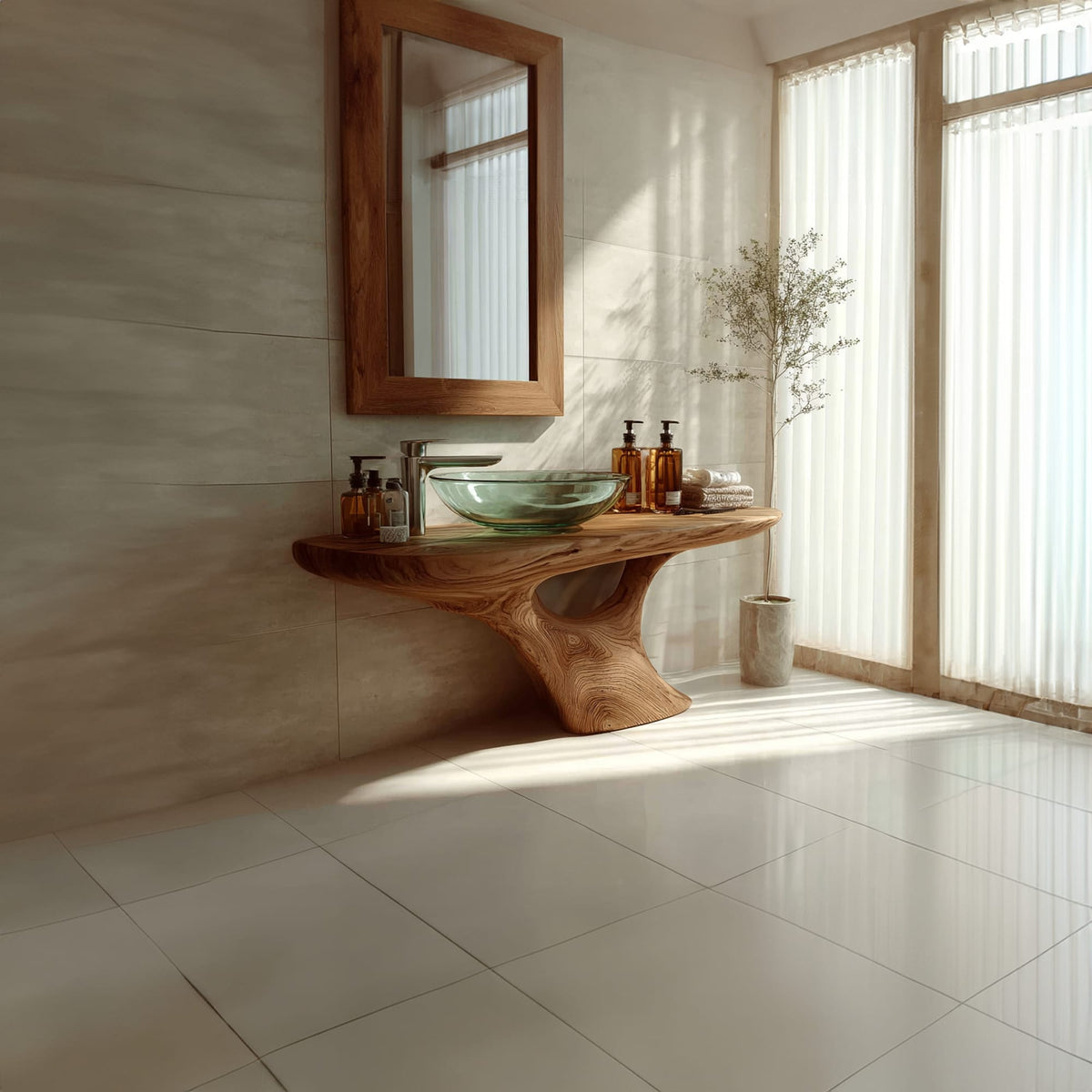 Solid Countertop Storage Vanity