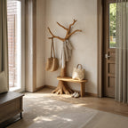Rustic Tree Coat Stand Bench Entryway Interior Signature Furniture, solid wood, built to order