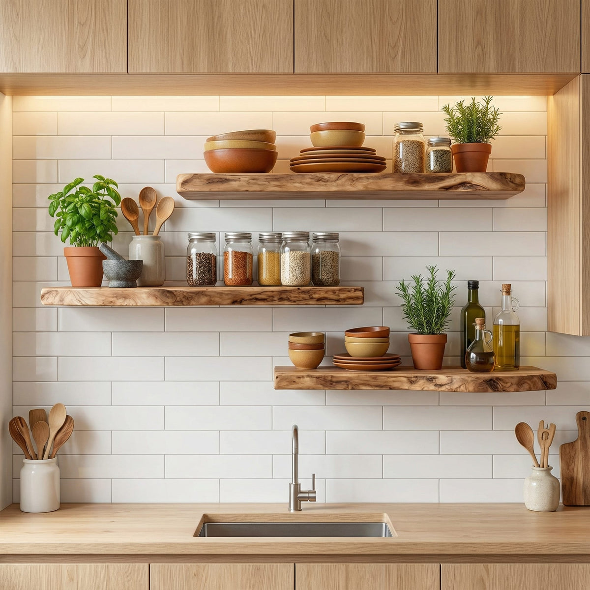 Fireplace Organic Wall Shelf
