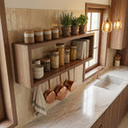 Rustic Box Style Kitchen Wall Shelf Display Unit, solid wood, built to order