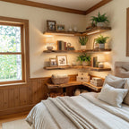 Modern Living Room Floating Wall Shelves, solid wood, built to order