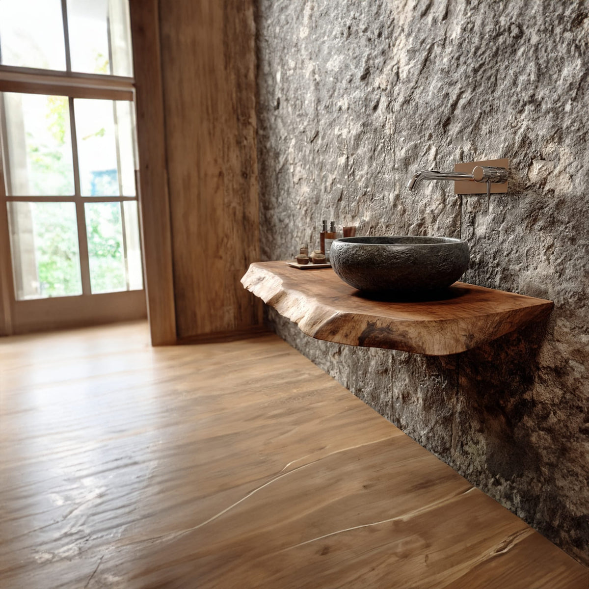 Live Edge Powder Vanity