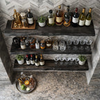 Industrial Floating Bar Shelves Wall Mounted Display Rack, solid wood, built to order