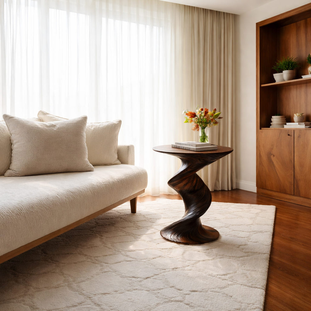 Mid Century Curved Nightstand
