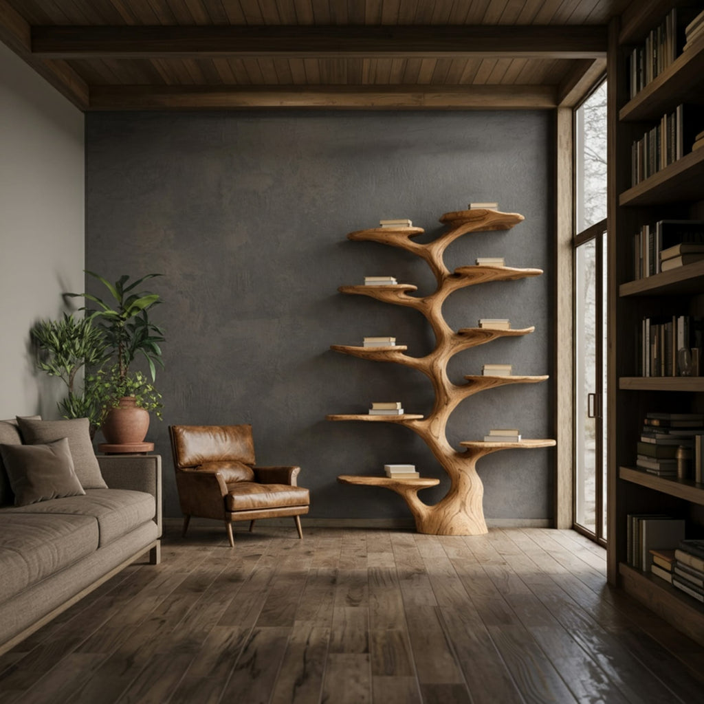 Solid Vertical Tree Bookshelf