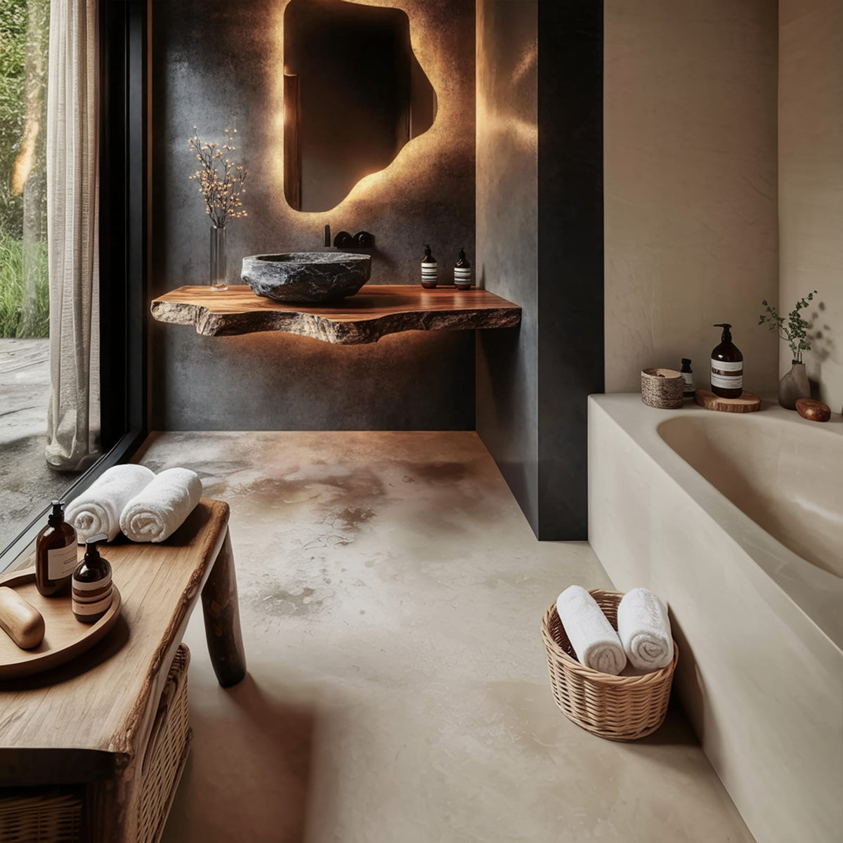 Live Edge Bathroom Floating Vanity