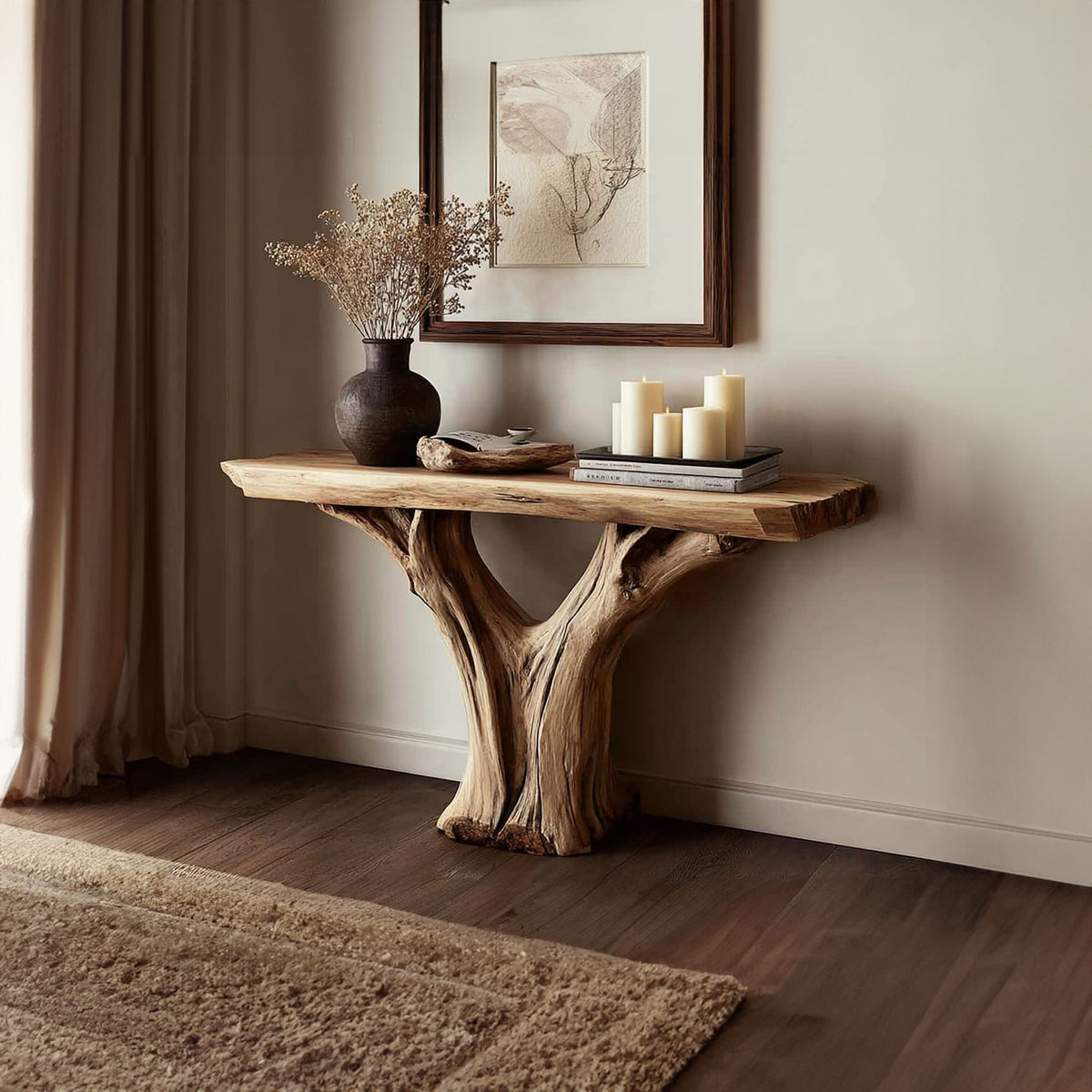 Rustic Console Table Accent Entryway Or Living Room, solid wood, built to order
