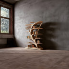 Midcentury Tree Bookshelf Bedroom Reading, solid wood, built to order
