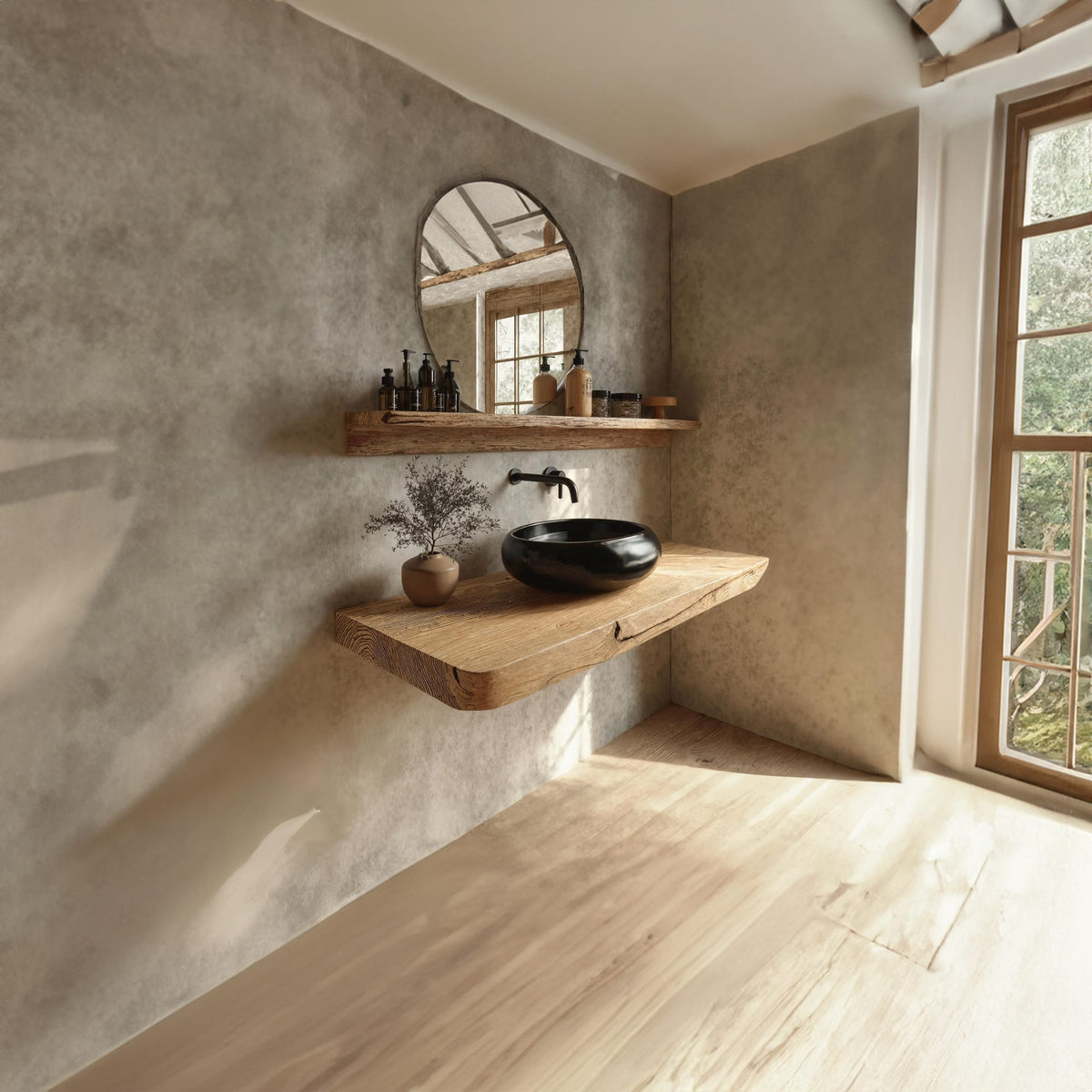 Floating Live Edge Countertop Vanity