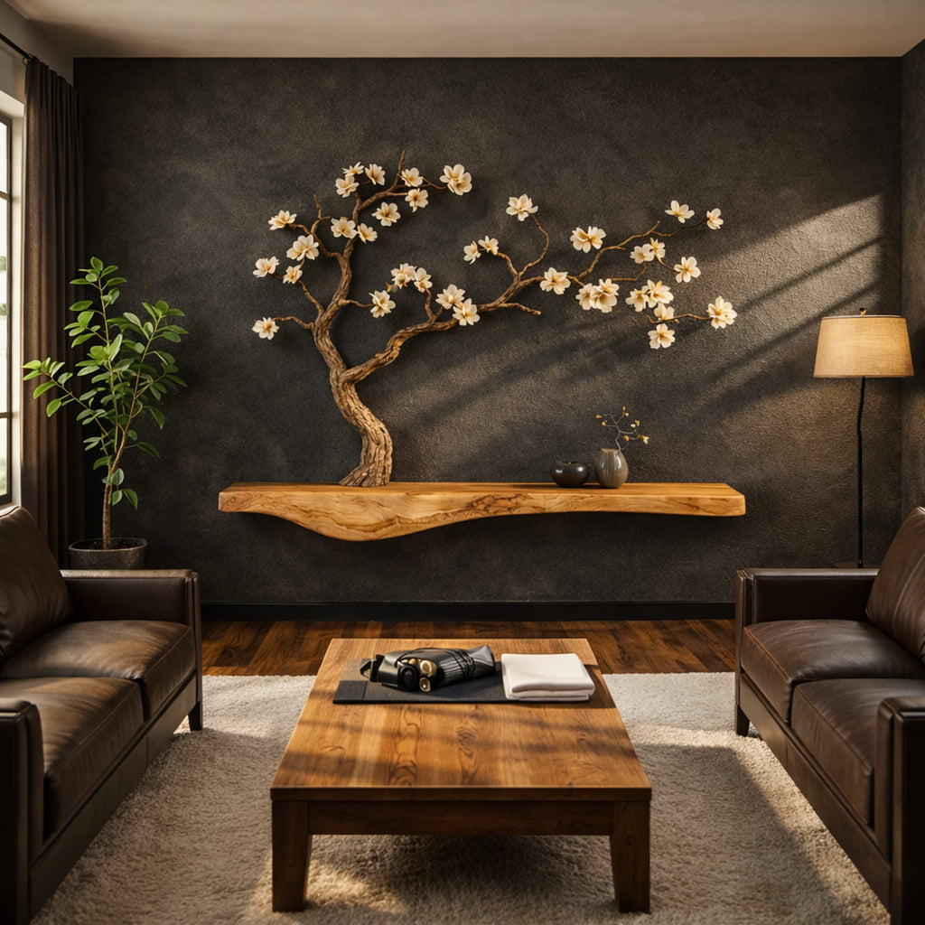Organic Solid Wall Shelf
