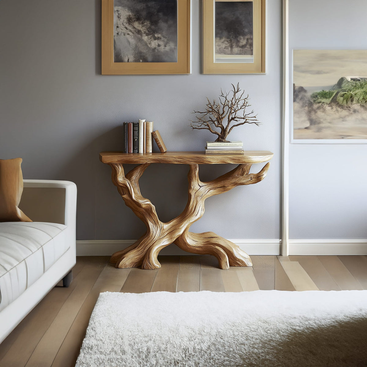 Live Edge Branch Console Table